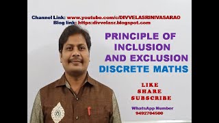 PRINCIPLE OF INCLUSION AND EXCLUSION  DISCRETE MATHEMATICS  SET THEORY  PRINCIPLE OF INCLUSION [upl. by Atnahsal]