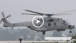 NHIndustries NH90 NTH quotSea Lionquot  German Navy 7960  hovering at Nordholz Naval Air Base [upl. by Salli444]