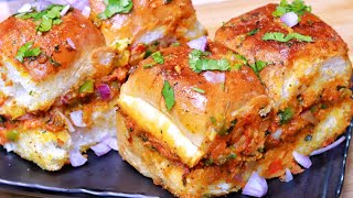 Masala Pav  Mumbai famous Street  Fast Food Recipe Bhaji stuffed Pav Recipe [upl. by Eikcin978]