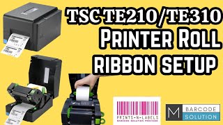 TSC TE210 LABEL PRINTER ROLL RIBBON AND SETUP [upl. by Netsryk]