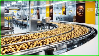 FERRERO ROCHER MEGA FACTORY  Making of Ferrero Rocher with Food Processing Technology [upl. by Simpkins]