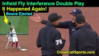 E63  Aaron Boone Ejected as Infield Fly Interference Rule Strikes Again w Vic Carapazza in Anaheim [upl. by Gainor358]