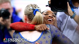 Simone Biles Jade Carey fulfill their medal goals in vault at the Paris Olympics  NBC Sports [upl. by Balas]