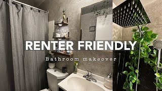 EXTREME BATHROOM MAKEOVER UNDER 300  RENTER FRIENDLY BATHROOM RENO [upl. by Oralee]