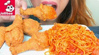 ASMR JOLLIBEES FRIED CHICKEN 🍗  SPAGHETTI 🍝🌭 먹방 No Talking suellASMR Part 2 [upl. by Molton]