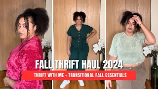 FALL THRIFT HAUL 2024  Thrift with Me  Transitional Fall Essentials [upl. by Adym]