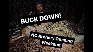 FIRST 40 MINUTES of NC Archery Season  Whitetail buck with bow [upl. by Eikciv]