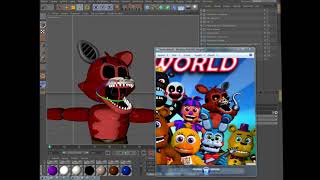 C4D speedart Fnaf World Main screen menu [upl. by Annauj]