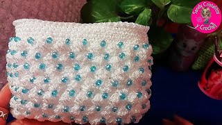 Bolsita a crochet puntada Granizo con cristalitos [upl. by Sirah]