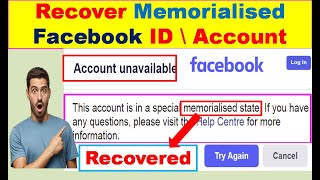 memorialized facebook id recover kese kare  How to open Facebook memorialize account [upl. by Ormiston118]