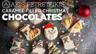 CaramelFilled Christmas Chocolates  Akis Petretzikis [upl. by Karlotta]