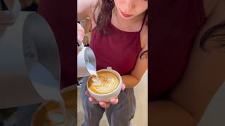 Latte Art Rosetta 🍃 latteart lattearttutorial taiwan taipei artist 拉花教學 [upl. by Annoid]