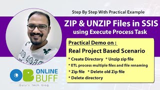 ZIP and UNZIP Files in SSIS  Execute Process Task SSIS [upl. by Ocram]