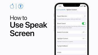 How to use Speak Screen on iPhone iPad and iPod touch — Apple Support [upl. by Ahgiela]