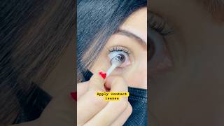 How to apply lenses Easy way✨ youtubeshorts makeup shorts [upl. by Glassco]