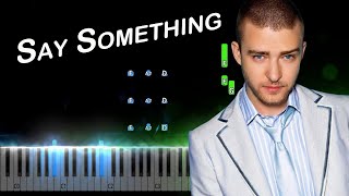 Justin Timberlake  Say Something ft Chris Stapleton Piano Tutorial [upl. by Anairad151]