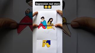 Depression real story 😥😮 storyart boyssadstory sadreality depression KhushiDrawingAcademy1 [upl. by Namurt]