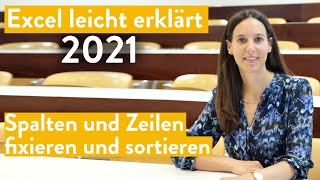 Excel einfach erklärt Spalten und Zeilen fixieren und sortieren Excel 2021 Statistik [upl. by Cleary]