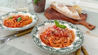 Spaghetti with Marinara Sauce Simple home cooking [upl. by Frame]