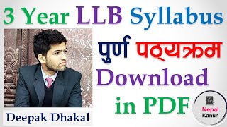 LLB Syllabus [upl. by Llertnahs]