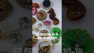 Vintage Brooch Live Sale Mon Oct 14th 5pm EST on Whatnot dontforgetyourbrooch jewelry [upl. by Asamot]