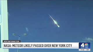 Meteor passed over New York City NASA  NBC New York [upl. by Marchelle113]