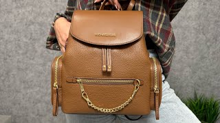 Распаковка рюкзака MICHAEL KORS Jet Set Medium Pebbled Leather Backpack luggage [upl. by Netsriik]