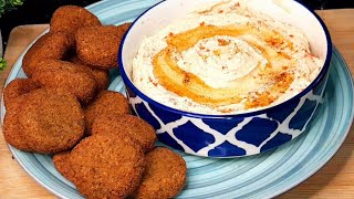 Falafel amp Hummus dip  Middle East famous crunchy falafel with hummus  how to make Falafel amp Hummus [upl. by Aleciram]