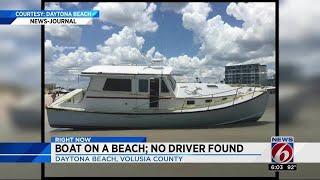 No driver found after boat ends up on beach [upl. by Oratnek]