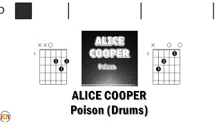 ALICE COOPER Poison DRUMS FCN GUITAR CHORDS amp LYRICS [upl. by Aeriel858]