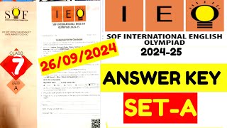 English Olympiad SetA 20242025  SOF IEO Class 7 Questions with Answer  SOF English Olympiad [upl. by Haile]