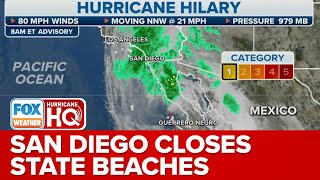 Hurricane Hilary San Diego Closes State Beaches Public Parks And Public Buildings Through Monday [upl. by Penn]