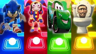 McQueen vs Pomni vs Skibidi Toilet vs Sonic Tiles Hop Edm Rush [upl. by Lesirg207]