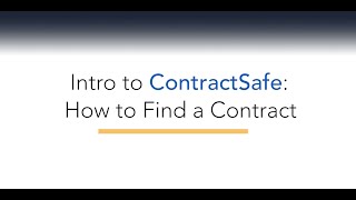 How Do I  How To Find A Contract in ContractSafe [upl. by Kenwood311]