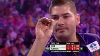 World Championship Darts 2016 Jelle Klaasen 170 finish [upl. by Ecirtam]