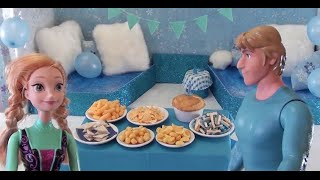 Elsas birthday party with the Disney princesses presents surprises and real tiny food and cake [upl. by Arekahs964]