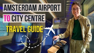 Amsterdam Airport Schiphol to city centre  Bus train taxi hotel shuttle [upl. by Ytak]