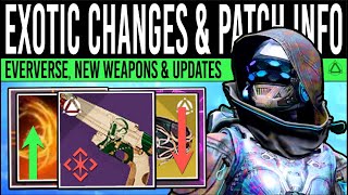 Destiny 2 BIG PATCH CHANGES amp EXOTIC UPDATES Solstice EVERVERSE Weapon Tuning FREE Dust 6 Aug [upl. by Anirdnaxela757]