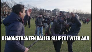 Relschoppers vallen Slijptol aan op demonstratie Museumplein [upl. by Nivlac14]