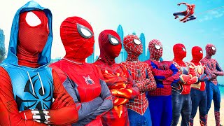 What If 8 SPIDERMAN in 1 HOUSE   Hey All SuperHero  Go To Trainning Nerf Gun [upl. by Varin104]