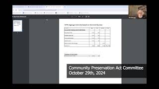 Community Preservation Act Committee 102924 [upl. by Idroj]