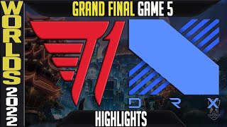 T1 vs DRX Highlights Game 5  Worlds 2022 GRAND FINAL  T1 vs DRX G5 [upl. by Lubow]