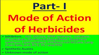 Part I Mode of Action of Herbicides [upl. by Pauly]