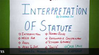 Interpretation of Statutes RJS Rajasthan Judicial Services Part 1 [upl. by Ynned]