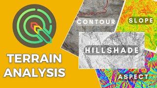 QGIS Terrain Analysis Slope Aspect Hillshade contour lines [upl. by Choong]