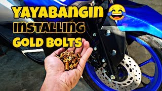 Installing goldbolts  yamaha aerox 155  YAYABANGIN [upl. by Ecadnarb]