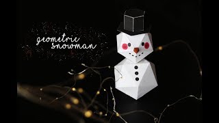 PUPAZZO di NEVE GEOMETRICO  GEOMETRIC SNOWMAN  Christmas ornaments diy [upl. by Akihsan]