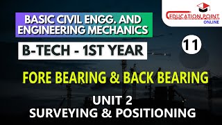 Fore Bearing amp Back Bearing  Unit 2 Surveying amp Positioning  BASIC CIVIL ENGINEERING [upl. by Aloiv]