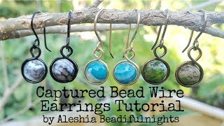 Captured Bead Wire Earrings Tutorial [upl. by Madelyn194]