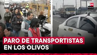 Esta es la situación del paro de transportistas en el distrito de Los Olivos [upl. by Reeher]